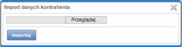 Kontrahenci mogą być dodani poprzez import danych z pliku po kliknięciu Dodaj z pliku konfiguracyjnego.