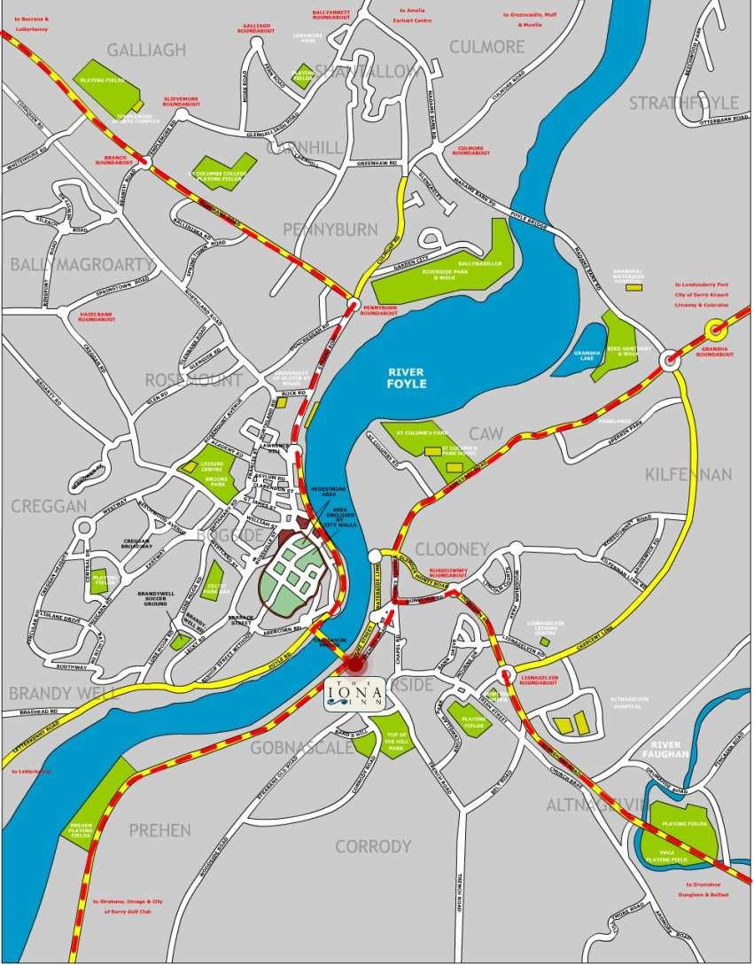 Londonderry drugie miasto co do wielkości w Irl. Płn, przedzielone jest rzeką Foyle, zamieszkiwane przez ponad 85 tys.