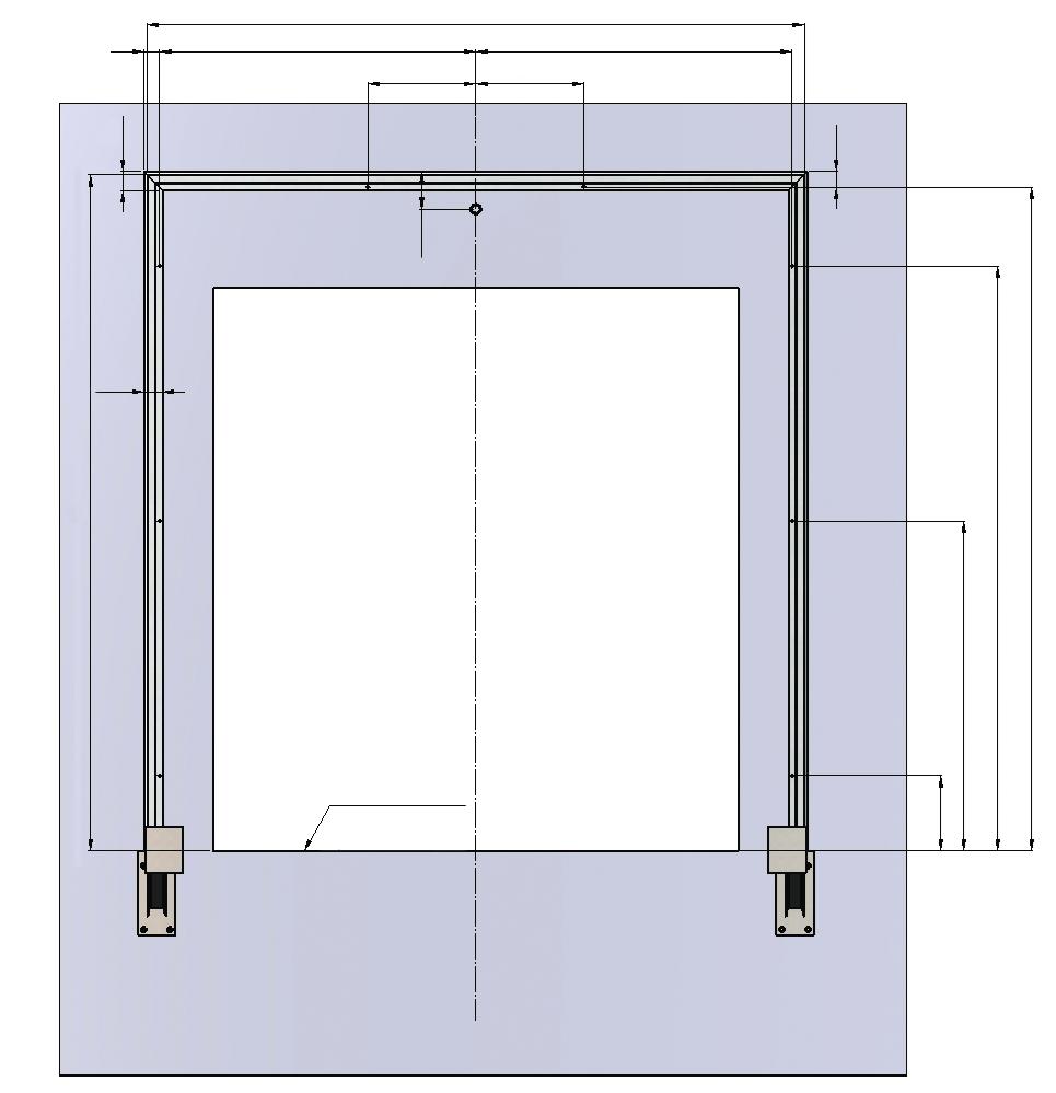 Szkic montażowy Rozmieszczenie otworów montażowych uszczelnienia o wymiarze zewnętrznym NH = 3600 i NH