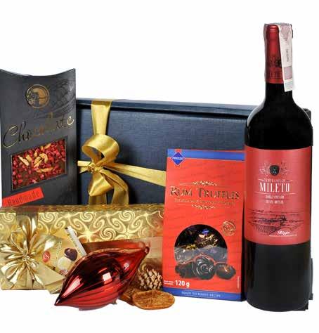 Zestaw 3 Wino Mileto Joven (Hiszpania) Czekoladki Belgijskie 100g Trufle Rumowe