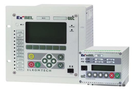 SYSTEMY STEROWANIA I NADZORU Ex-SCO Zabezpieczenia częstotliwościowe ZASTOSOWANIE Sterowniki automatyki Widok sterowników Ex-BEL_SCO i Ex-mBEL_SCO Funkcja automatyki SCO może być realizowana przez