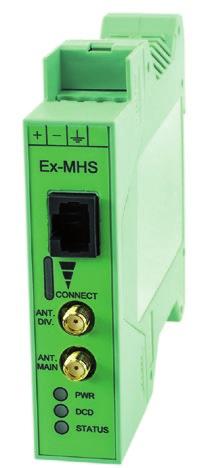 SYSTEMY STEROWANIA I NADZORU Sterowniki komunikacyjne Ex-MHS Modem GSM/UMTS ZASTOSOWANIE Ex-MHS jest modułem komunikacyjnym (DCE) o charakte-rze modemu, przeznaczonym do transmisji danych w sieciach