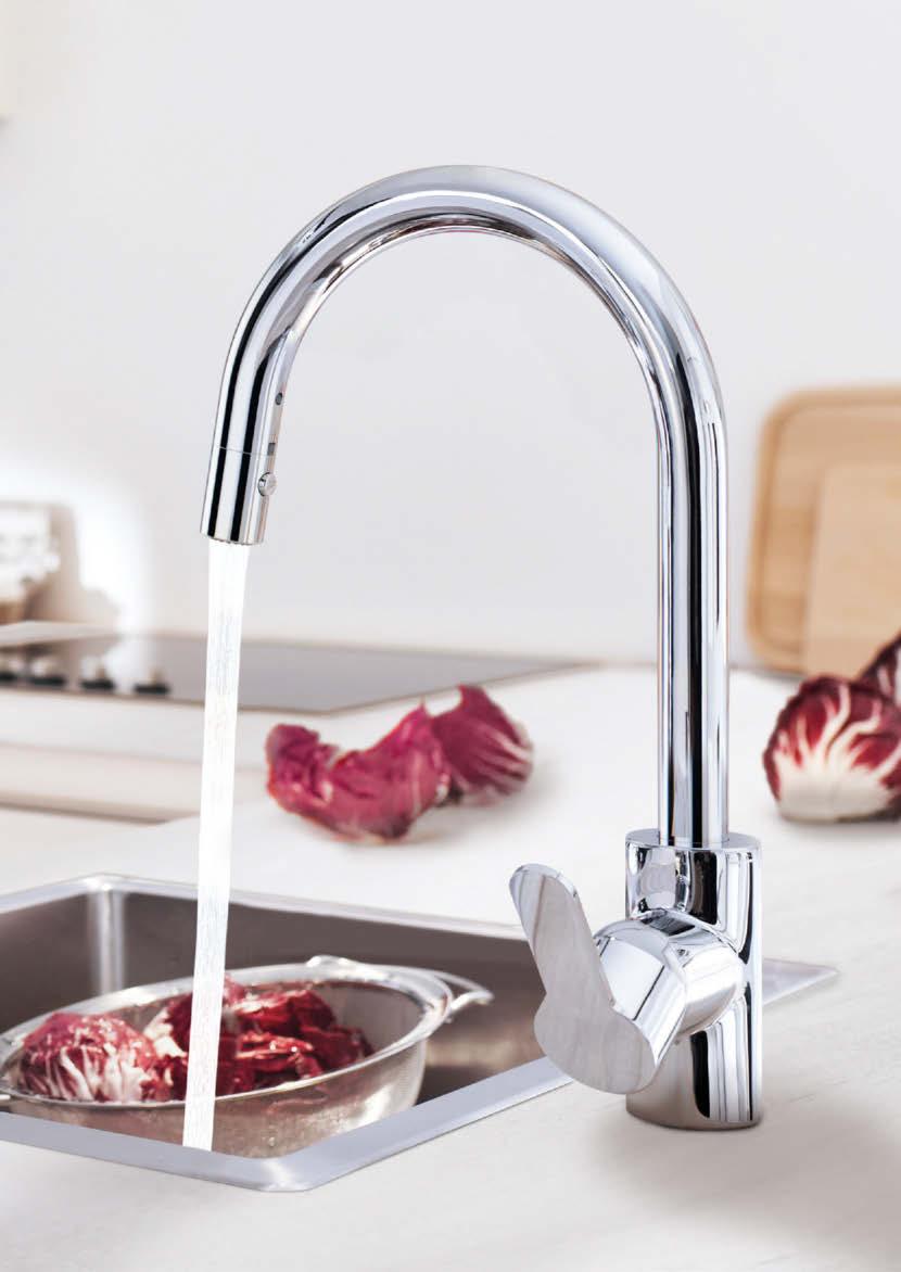 KUCHNIA GROHE OFERTA FUNKCJONALNE NATRYSKI PULL-OUT MOUSSEUR SPRAY Wyciągana wylewka z perlatorem zwiększająca ergonomię i
