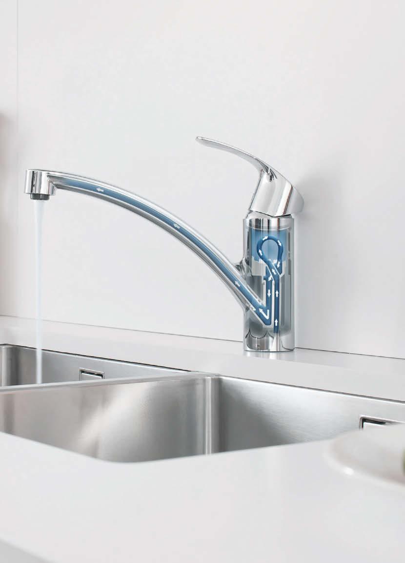 KUCHNIA GROHE OFERTA GROHE ZERO GROHE ZERO (Lead+Nickel FREE) Dzięki izolacji wewnętrznych kanałów wodnych, woda nie ma kontaktu z ołowiem ani niklem.
