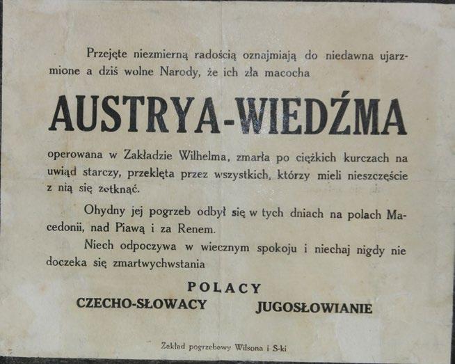 Plakat z 1918r., zbiory Muzeum Okręgowego w Nowym Sączu Zbiory Muzeum Okręgowego w Nowym Sączu w większości Załubińcza, do którego lepiej pasowała nowa nazwa Zakamienica.