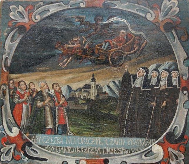 Il. 1. Obraz na desce Uwolnienie opętanego, pochodzący ze sceny z cyklu,,cuda Św. Kingi ok. 1680 1698. Własność klasztoru Klarysek w Starym Sączu, fot. P. Droździk Il. 2. Fragment obrazu Św.