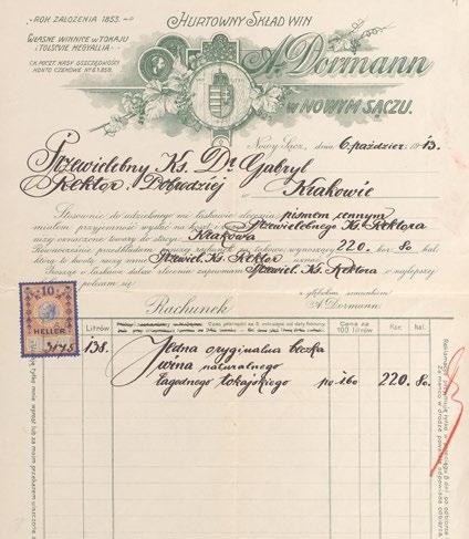 Papier firmowy Hurtowny Skład Win A. Dormann w Nowym Sączu ( wielka muzykalno deklamacyjna Academie ), która odbyła się w 1859 r.
