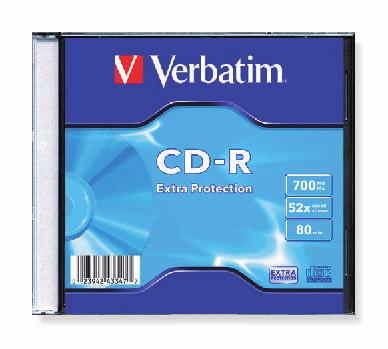 płyty, markery do płyt Płyta CD-R Verbatim 700 MB - powierzchnia Extra Protection zmniejsza ryzyko utraty danych i