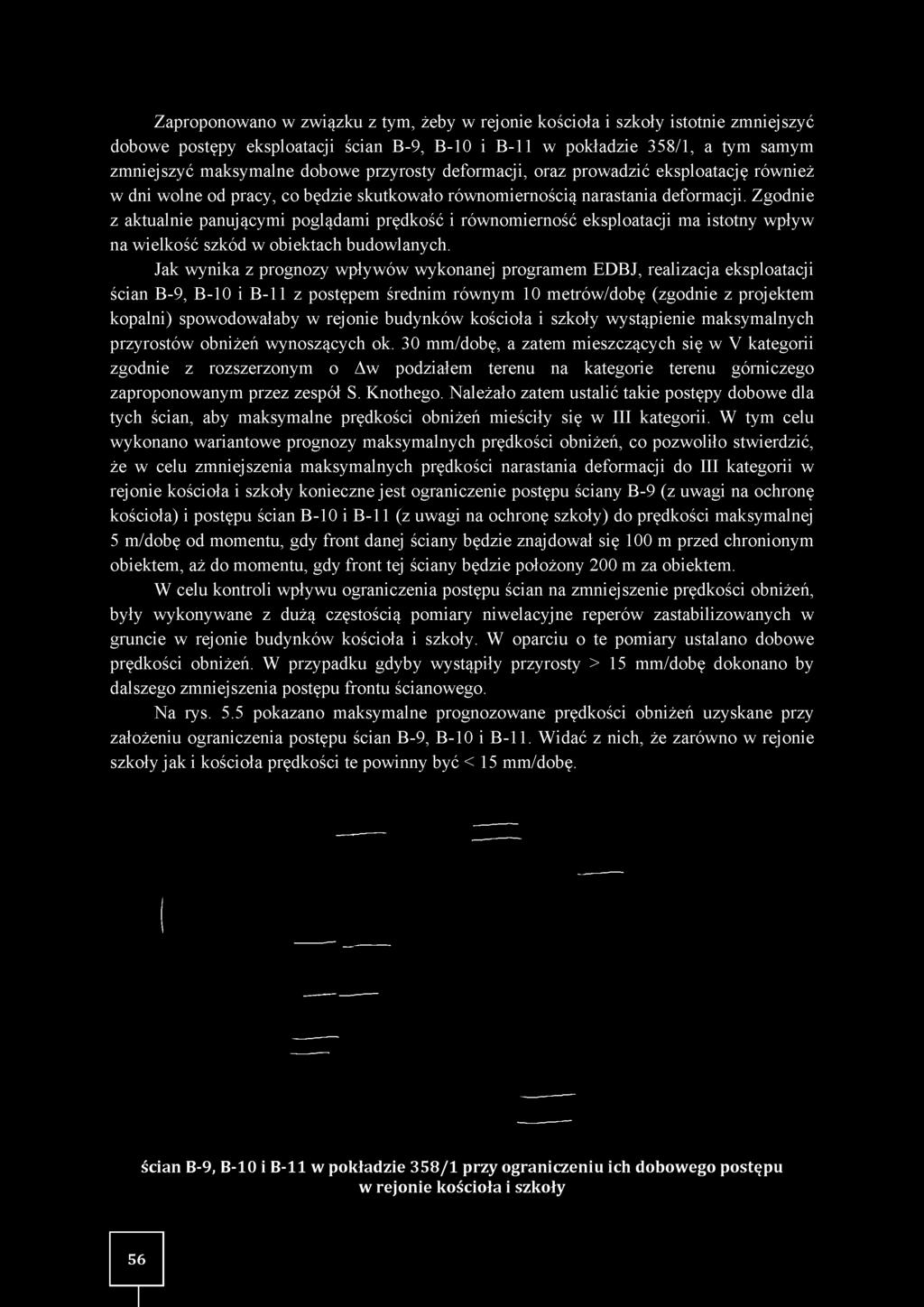 Zgodnie z aktualnie panującymi poglądami prędkość i równomierność eksploatacji ma istotny wpływ na w ielkość szkód w obiektach budowlanych.