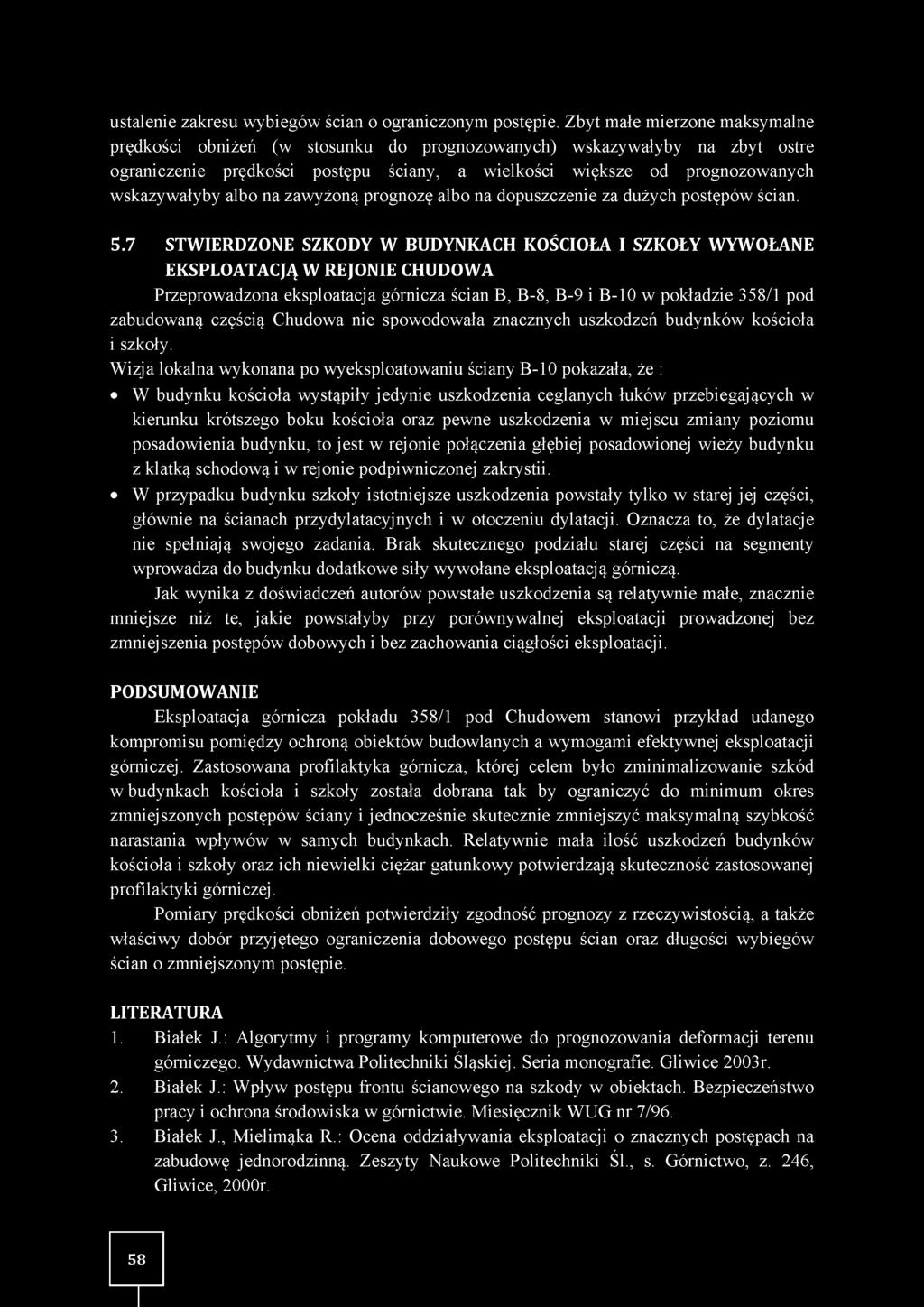 albo na zaw yżoną prognozę albo na dopuszczenie za dużych postępów ścian. 5.