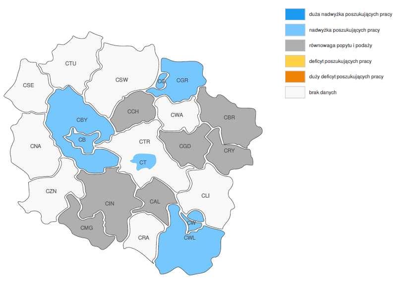 PROGNOZA NA 2018, WOJEWÓDZTWO KUJAWSKO-POMORSKIE ZMIANA ZAPOTRZEBOWANIA NA PRACOWNIKÓW W GRUPIE ZAWODÓW: PLASTYCY, DEKORATORZY WNĘTRZ I KONSERWATORZY ZABYTKÓW WG POWIATÓW PROGNOZA NA 2018,