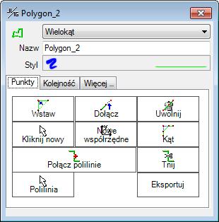 Punkty wielokąta mogą być również porządkowane dzięki funkcji Kolejność.
