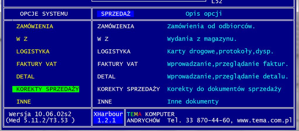 Powyższe czynności powtarzamy na komputerze serwer. Po wyłączeniu TEMY na dwóch komputera, wyłączamy komputery- w pierwszej kolejności klient a potem serwer. Wykonanie korekty-zwrot towaru. 1.