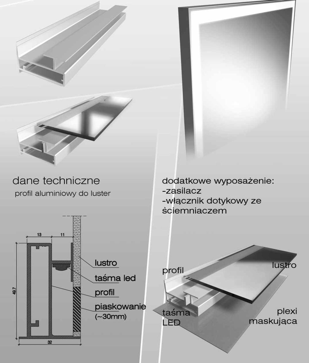 PROFIL D-60 DO LUSTER PODŚWIETLANYCH - elektropoler -