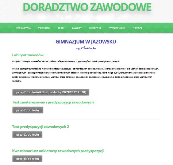 DORADZTWO ZAWODOWE BEZPŁATNE TESTY ONLINE