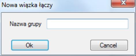 Grupy łączy zewnętrznych (wiązki łączy) W celu utworzenia wiązki łączy naciskamy przycisk, otwiera nam się okno Wiązki łączy (rys. 51): Rys.