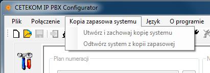4 Menu Kopia zapasowa systemu - umożliwia tworzenie i zachowanie kopii systemu oraz odtworzenie