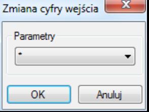 Rys. 91 Okno Zmiana cyfry wejścia Możliwości: Od 0 do 9 *, # Timeout (T) Zły wybór (Z) Blok