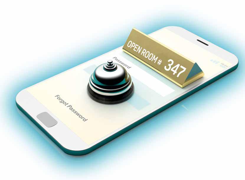 Bezpieczny hotel Smartfon cyfrowym kluczem Systemy zamykania drzwi do pokoi hotelowych ewoluowały od kluczy mechanicznych, poprzez karty zbliżeniowe, po technologię wykorzystującą smartfony.