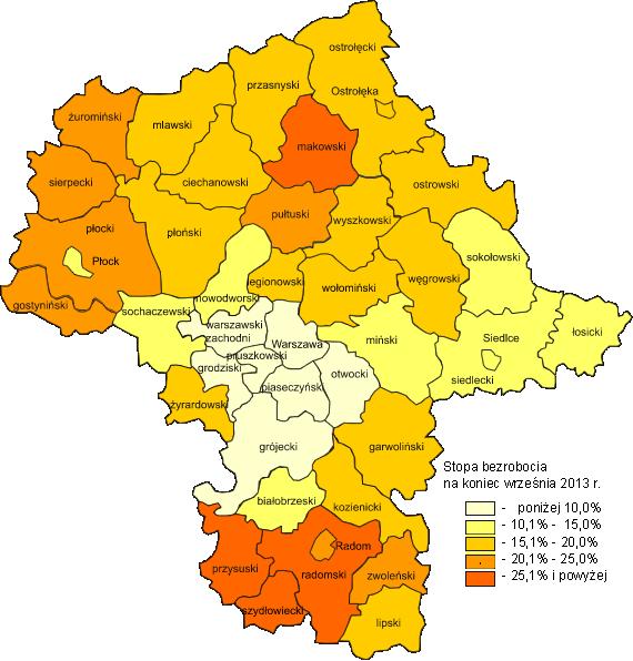 2. Stopa bezrobocia W porónaniu z innymi krajami Unii Europejskiej (edług yliczeń Eurostat) stopa bezrobocia końcu sierpnia 2013 r. Polsce ynosiła 10,3% (przy średniej Unii Europejskiej 10,9%).