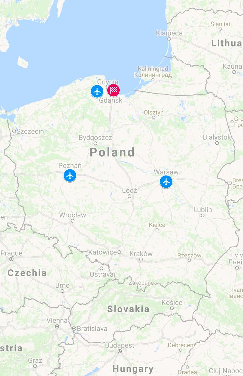 JAK DOSTAĆ SIĘ DO GDYNI SAMOCHODEM - 30 minut jazdy z Gdańska (15 km) - 4 godziny jazdy z Warszawy (430 km) - 6 godzin jazdy z Berlina (480 km) POCIĄGIEM - 3 godziny jazdy bezpośrednim pociągiem z