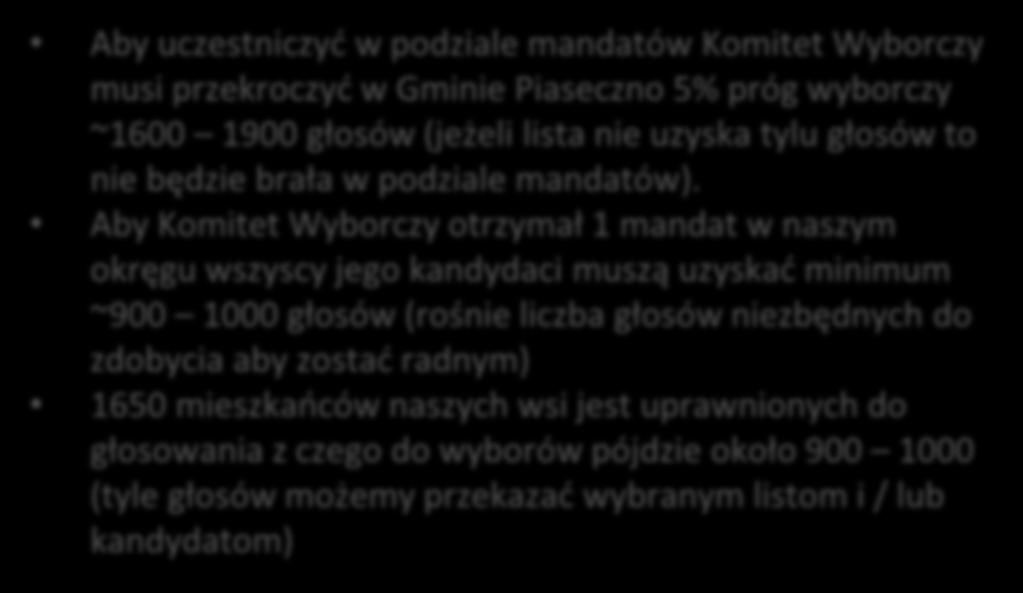 uzyskać minimum ~900 1000 (rośnie liczba niezbędnych do zdobycia aby zostać radnym)