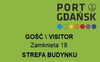 Kolor zielony przepustka GOŚĆ dla osób