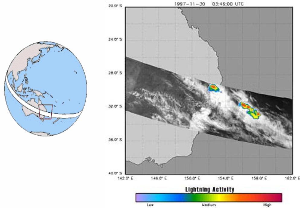 Czujnik: Lightning Imaging Sensor (LIS) - Wykrywanie obszarów burzowych