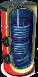 KLIMOSZ TANK 27 Zasobniki C.W.U. z dwoma wężownicami seria SE: Dwa źródła ciepła dzięki zastosowaniu dwóch wężownic spiralnych podłączonych do kotła C.O. oraz kolektorów słonecznych.