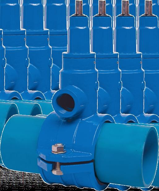 Nawiertka d rur PE i PVC Sptter fr PE and PVC pipe Врезной хомут для труб из полиэтилена и ПВХ PEŁNA WYKŁADZINA GUMOWA W OBEJMIE Резиновый пыльник ZABEZPIECZENIE PZED ODKĘCENIEM защита от