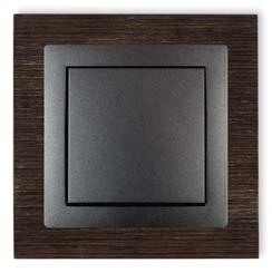 metalik / wenge effect frame + silver metallic single pole switch ramka efekt wenge + łącznik jednobiegunowy grafitowy / wenge effect frame + graphite single pole switch ramka