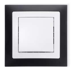 Ramki uniwersalne z tworzywa { Universal plastic frames } Przykładowe kombinacje kolorystyczne / Examples of colour combinations 25DRSO-1 + 25DWP-1 ramka biały mat + łącznik jednobiegunowy biały mat