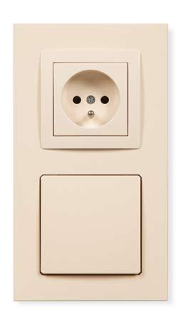 earth 1DGV-2 gniazdo ssące odkurzacza centralnego z gniazdem pojedynczym z uziemieniem beżowe / beige central vacuum cleaner suction socket with a single socket with earth 7DGV-2 gniazdo ssące