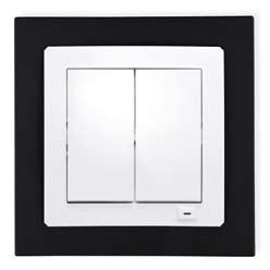 matt white made of plastic, wood, with wood effect and glass effect.