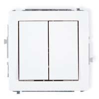 Łączniki { Switches } IP20/IP4 4, 10A X, 250V~ Mechanizm łącznika jednobiegunowego / Single pole switch DWP-1 Mechanizm łącznika potrójnego / Triple switch DWP-7 Mechanizm łącznika