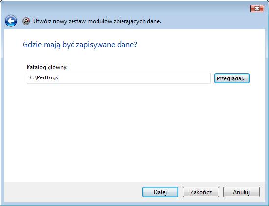 Pojawi się okno "Utwórz nowy zestaw zbierający dane".