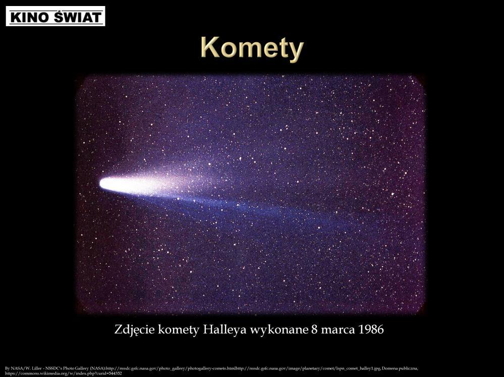Komety to małe ciała niebieskie poruszające się wokół Słooca po bardzo wydłużonych orbitach. W miarę zbliżania się do Słooca komety stopniowo zwiększają swoją jasnośd na ziemskim niebie.