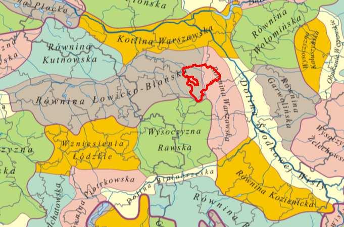 Green Key Program Ochrony Środowiska dla Gminy Raszyn 2.2. POŁOŻENIE GEOGRAFICZNE Zgodnie z fizyczno - geograficzną regionalizacją Polski, wg J.