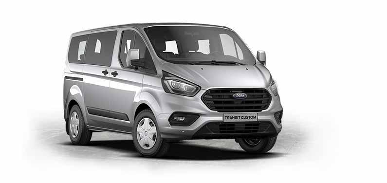 NOWY FORD TRANSIT CUSTOM KOMBI i KOMBI-VAN Wybrane wyposażenie standardowe Trend Wybrane standardowe wyposażenie zewnętrzne pojazdu Elektrycznie regulowane i podgrzewane lusterka boczne w kolorze
