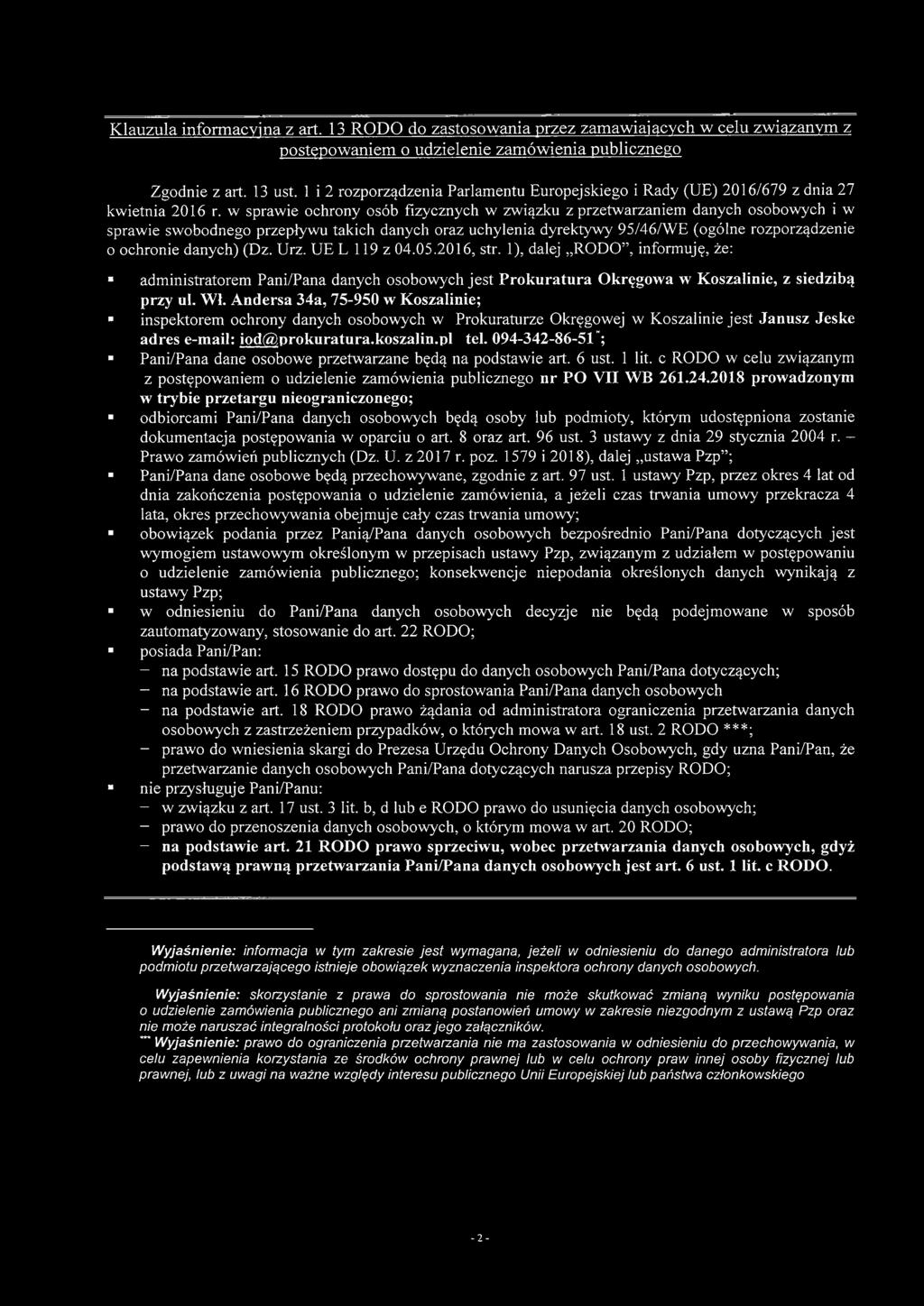 w sprawie ochrony osób fizycznych w związku z przetwarzaniem danych osobowych i w sprawie swobodnego przepływu takich danych oraz uchylenia dyrektywy 95/46/WE (ogólne rozporządzenie o ochronie