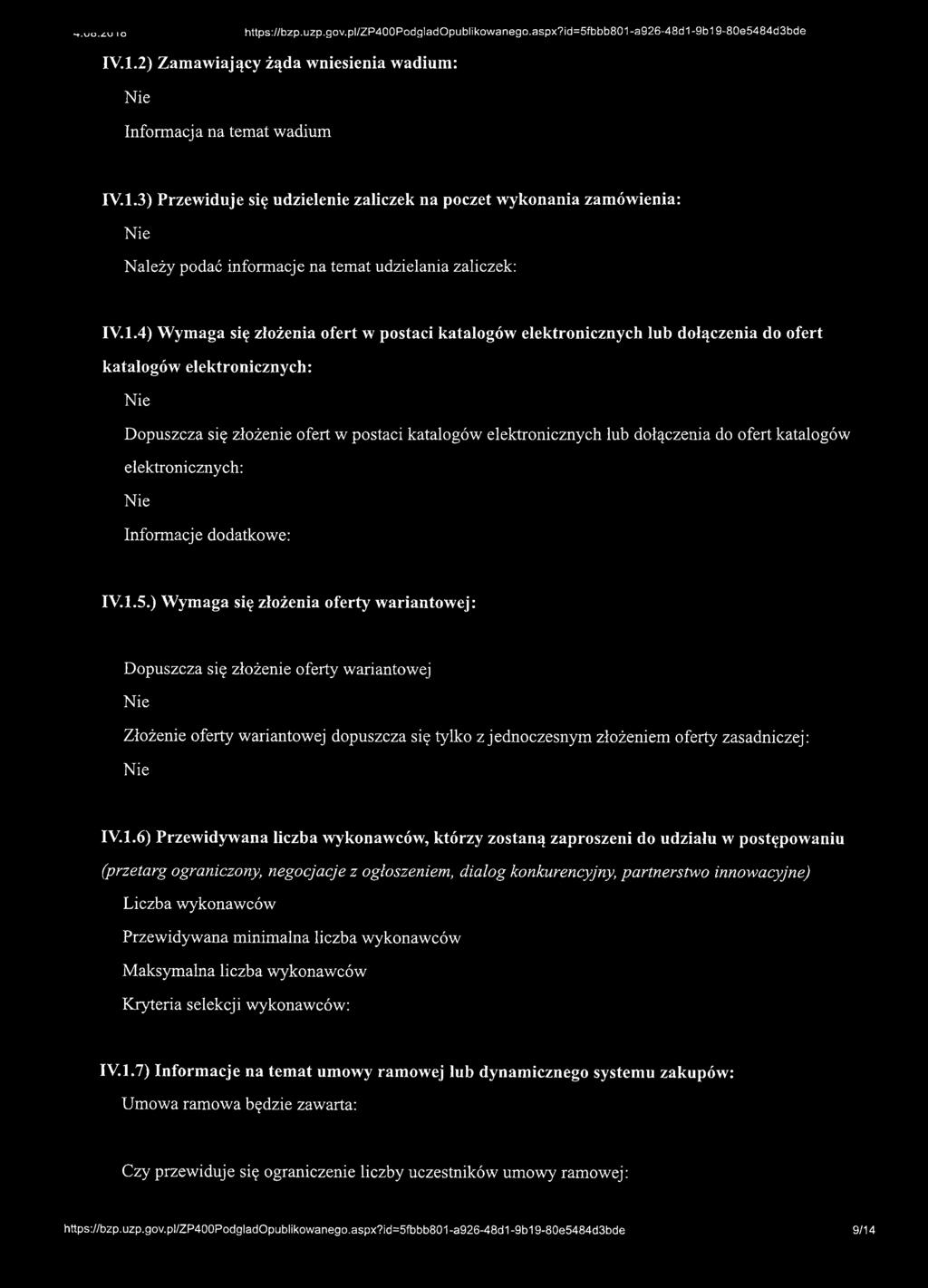 do ofert katalogów elektronicznych: IV.1.5.