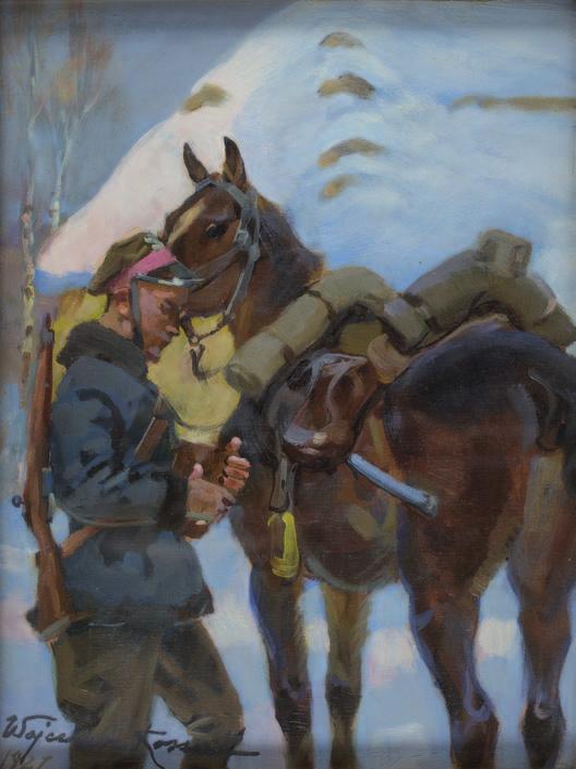 31. Wojciech KOSSAK (1856-1942) PotyczKA olej, tektura,