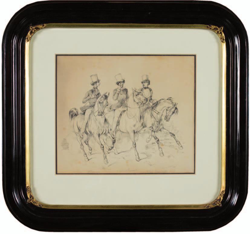 38. juliusz KOSSAK (1824-1899) PrzyjAciele tusz, papier, 22 x 26,5 cm, sygn. p.d.