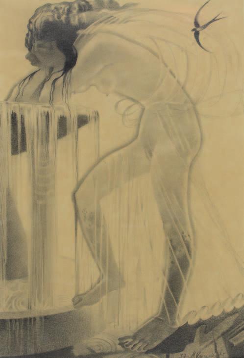marian KOnARSKI (1909-1998) jesień ołówek, papier, 35 x 25 cm, sygn. p.d.: 37 m Konarski 8.000,- malarz, rzeźbiarz, poeta, teoretyk sztuki, pseudonim artystyczny marzyn.