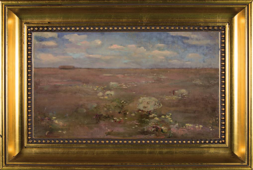 47. jan StAnISłAWSKI (1860-1907) PejzAż olej, płótno dublowane, 22,5 x 38 cm, sygn. l.d.: jan stanisławski. Po konserwacji. 48.000,- studiował w Klasie rysunku w.