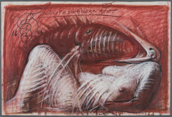 64. Franciszek StAROWIEYSKI (1930-2009) Bez tytułu Kredka, papier, 35,5 x 27,5 cm, sygn. p.śr.: Fs 1699 7.