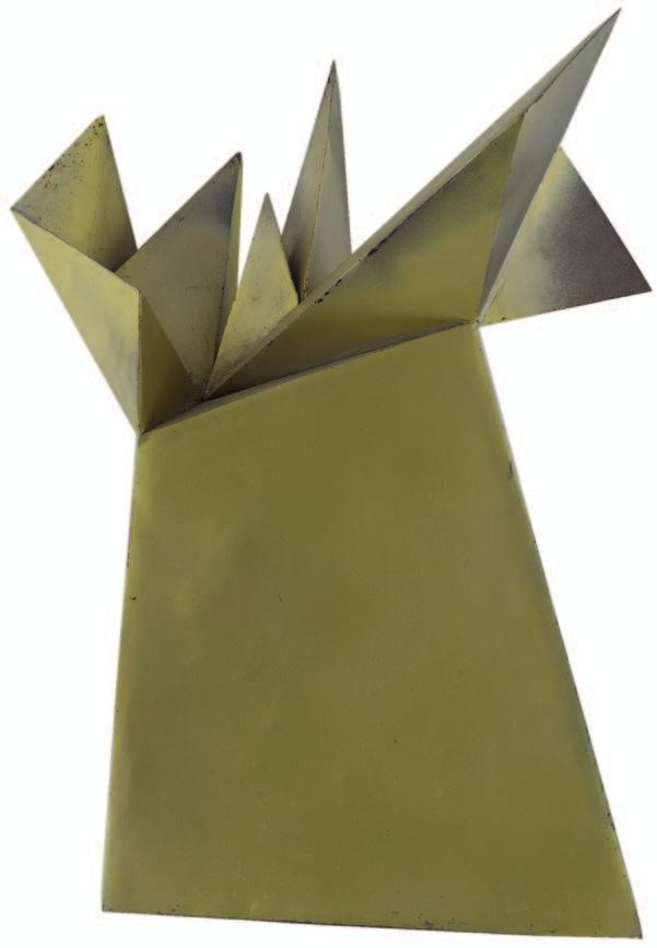 95. bogusław gabryś (1938-2013) KomPozycjA AstRAlnA 1980 rzeźba przestrzenna, metal, technika własna, 30 x 29,5 cm, wys. 51,5 cm. 10.500,- Bogusław Gabryś (ur.1938 Bochnia-2013 Kraków).