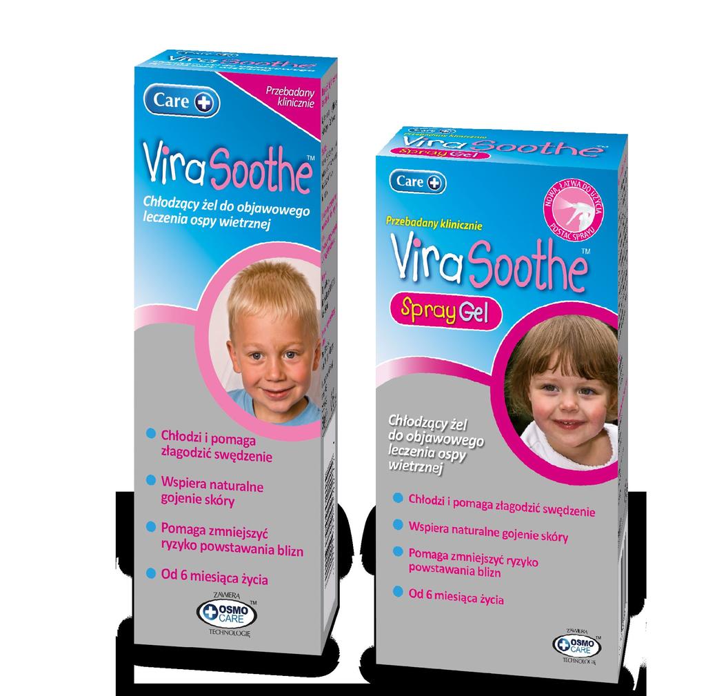 Zalety ViraSoothe R 1. Udokumentowana klinicznie skuteczność w zakresie łagodzenia objawów ospy wietrznej 2.