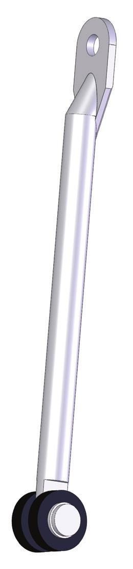 Cięgno ø 8 MATERIAŁ: Pręt stalowy ocynkowany. UWAGA: Długość L oraz wielkość zagięcia H cięgna wg zam. klienta. Rod ø 8 MATERIAL: Steel, zinc plated. NOTE: L-length and H-dimension to be ordered.