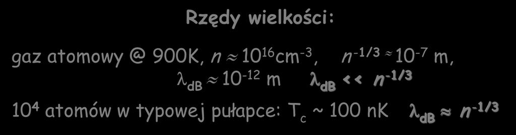 Kondensacja 2 o fale materii: gęstość n, śr. odl.